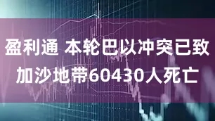 盈利通 本轮巴以冲突已致加沙地带60430人死亡
